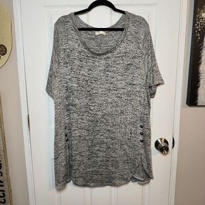 Misia Womens Gray Heathered Soft & Stretchy Lightweight Size 3X